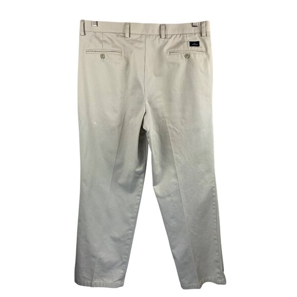 Dockers Mens Pleated Classic Fit Pants W36 L30 100% Cotton Beige - Picture 2 of 6